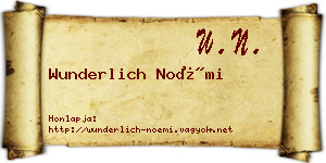 Wunderlich Noémi névjegykártya